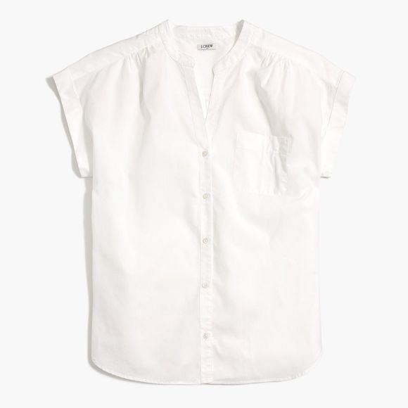 J. Crew Factory Tops J Crew Factory Cotton Poplin Camp Shirt Poshmark